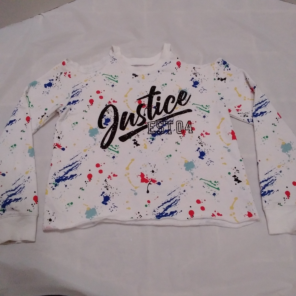 Justice Active Size 12 Paint Splatter Crop
